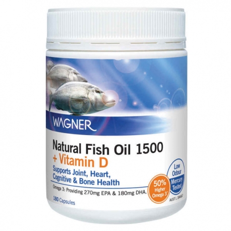 WAGNER OMEGA-3 Премиум ОМЕГА-3 рыбий жир 1500мг+вит.D, 180 капс., Австралия      
